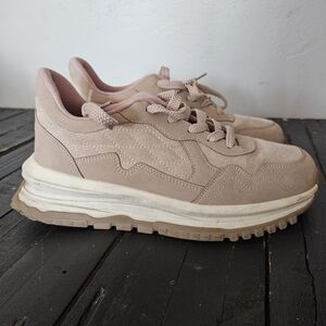 Blowfish Women's 8.5 Luna Blush Mauve Pink Sneakers Chunky Lace Up Comfort Shoes